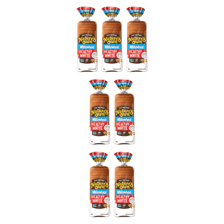 Nature's Own WhiteWheat Healthy White Bread, Sliced White Bread Loaf, 20 oz, (Pack of 7)