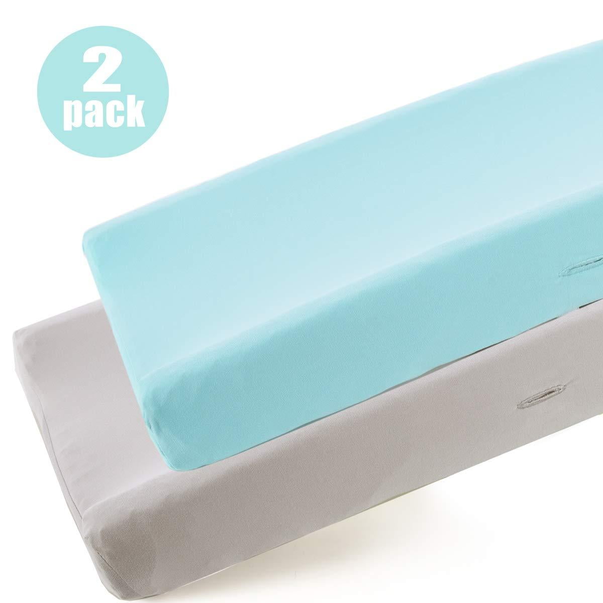 COSMOPLUS Knitted Changing Pad Cover 2 Pack Stretchy Changing Pad