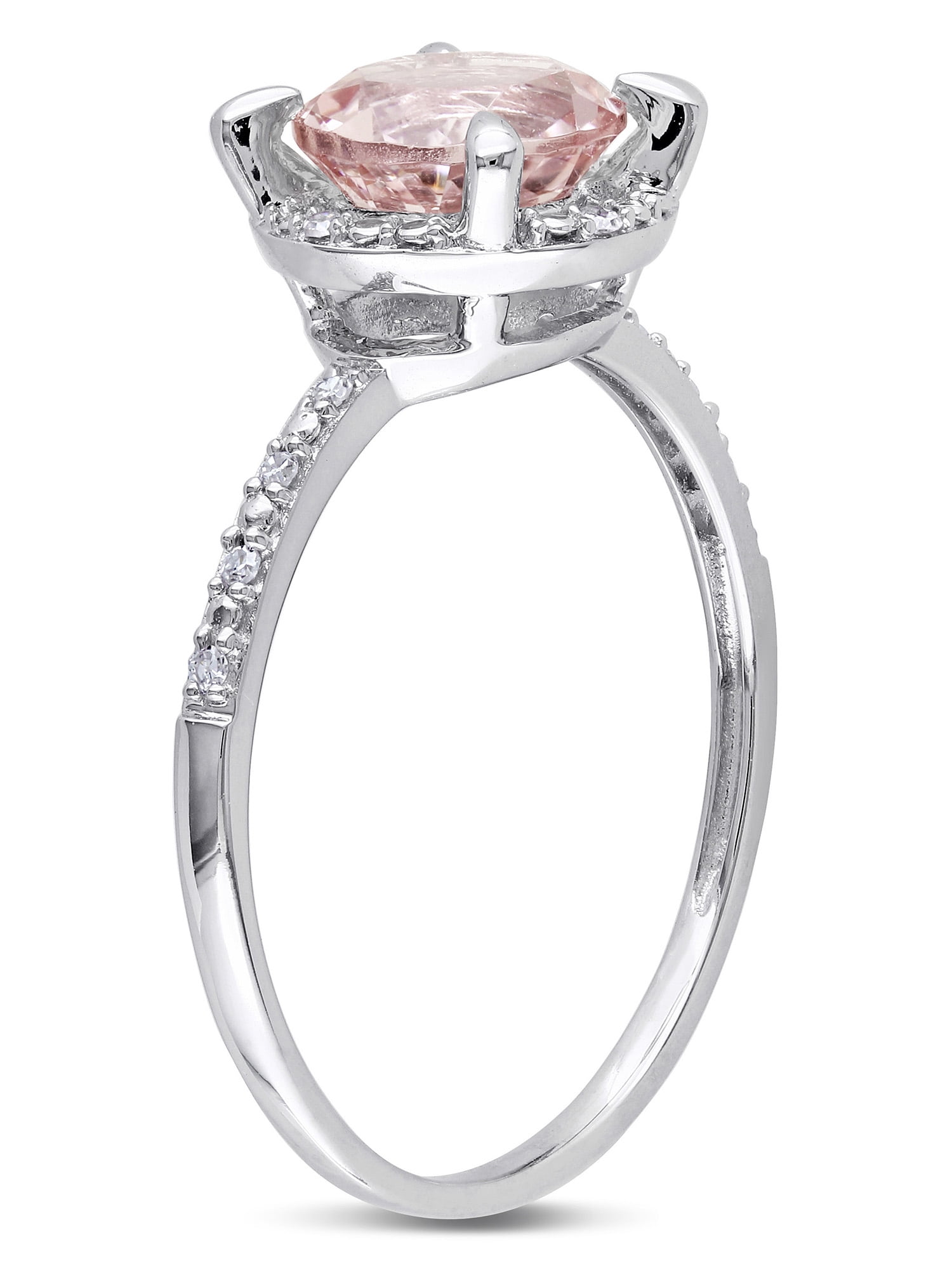 Everly Women's Morganite and Diamond 10K White Gold Engagement Ring