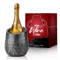 Marble Wine Chiller - Natural Insulation Keeps Wine Cool Longer - Elegant Marble Wine Chillers for Bottles of Red & White Wine, Ideal for Home & Parties, Gray