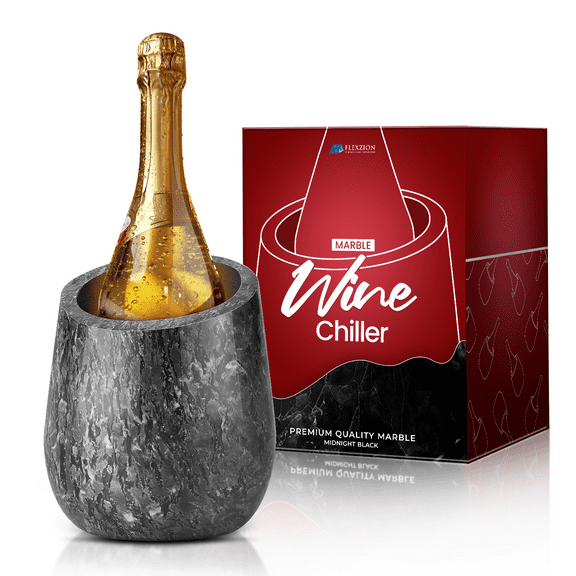 Marble Wine Chiller - Natural Insulation Keeps Wine Cool Longer - Elegant Marble Wine Chillers for Bottles of Red & White Wine, Ideal for Home & Parties, Gray