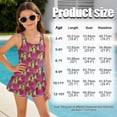 thumbnail image 7 of Xixirimido Dragonfruit Print Girls One-piece Swimsuits Sleeveless Swimwear with Skirt & Built-in Shorts Hawaiian Beach Vacation Modest Bathing Suit, 6-7 Years, 7 of 7