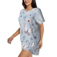 thumbnail image 2 of Picia Blue Butterfly Pajamas Sets for Women Soft Short-Sleeved Pjs with Lounge Shorts Two Piece Sleepwear-4X-Large, 2 of 9