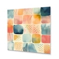 thumbnail image 2 of Designart "Fun Patterns of Shapes Orange III" Modern Geometric Metal Wall Decor, 2 of 5