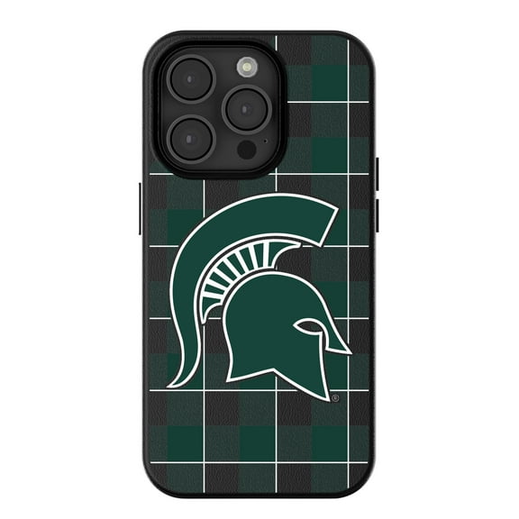 Keyscaper Michigan State Spartans Plaid Magnetic Bump iPhone Case