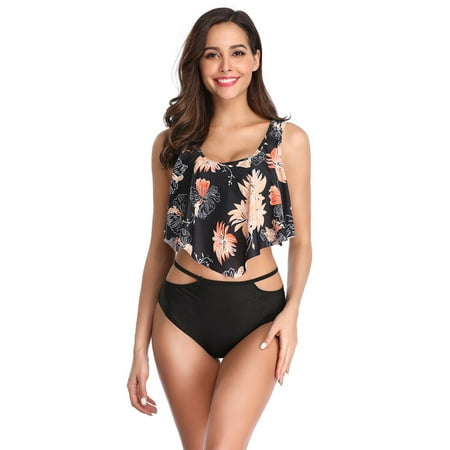 JIAN YA NA Women Push Up Padded Bra Bikini Set High Waisted Swimsuit Bathing Suit Swimwear