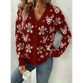 thumbnail image 5 of Plus Size Christmas Cardigans for Women Button Knit Sweaters Winter Christmas Jackets, 5 of 7