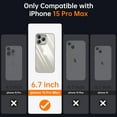 thumbnail image 7 of Shockproof Clear Case for iPhone 15 Pro Max, [Not Yellowing] [10FT Military Drop Protection] Hard Clear Back Silicone Edge Four Corner Airbags Drop Protection Phone Cover, 6.7 inch, Grey, 7 of 7