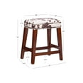 thumbnail image 6 of Linon Renner 24" Saddle Backless Counter Stool, Walnut/Brown Microfiber Cow Print, 6 of 9