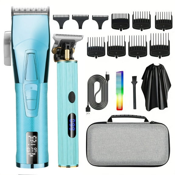 Rechargeable Hair Clippers for Men, Cordless Electric Hair Cutting Kit, Barber Trimmers with Guards