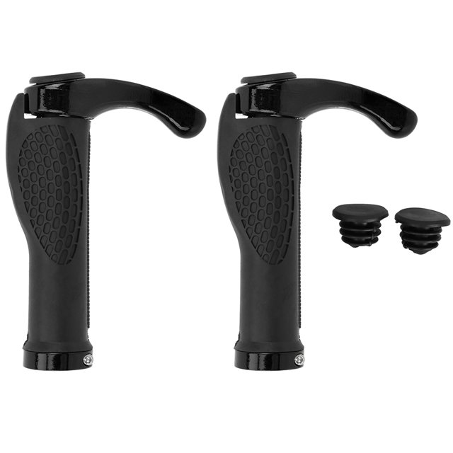 Accesorios de ciclismo para paseos atrevidos (negro) Juego de manillar de bicicleta de montaña de aluminio con cuernos y empuñaduras Meatball
