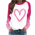 thumbnail image 2 of Jsaierl Valentine's Day Shirts Womens Sweet Love Heart Graphic Tees Cotton Long Sleeve Blouse Crewneck Dressy Casual T-shirt Tops Spring Clothes for Women, 2 of 4