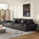 thumbnail image 3 of Leather Nordic Simple Sofa Fancy Brown Individual Tatami Sofa Puffs L Shape Salon Meuble Sofaset Furniture For Living Room My Lux Decor Round, 3 of 6