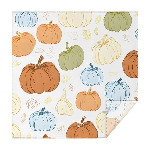 Fall Pumpkins Leaves Pattern Square Tablecloth,Waterproof Square Table Cover,Wipeable Spillproof Washable Table Cover for Home Kitchen Party Decor 42"X42"(107x107cm)