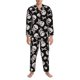 thumbnail image 3 of Balery black white Skull bone Pijama para Hombre de Dos Piezas con Manga Larga, Conjunto de Dormir y Descanso Suave con Bolsillos-Small, 3 of 7