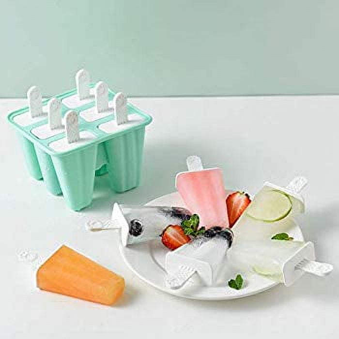 Popsicle Ice Mold Maker Set - 6 Pcs BPA Free Assorted Colors Ice
