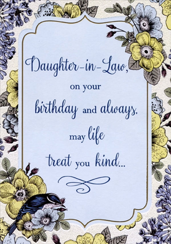 Birthday Card Yellow Florals Daughter in Law 