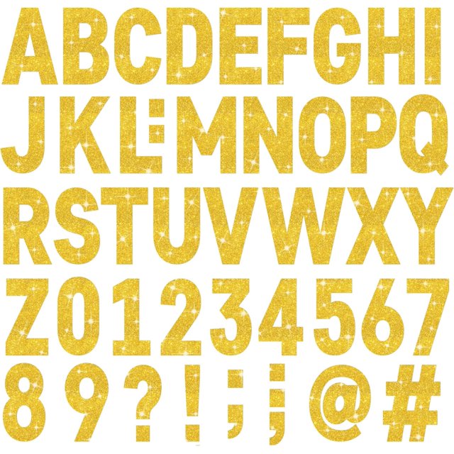 czcpp-24 Feuilles Grandes Lettres Dorées Autocollantes 4 Pouces Grandes Polices 282 Pcs Alphabet Pailleté Autocollants Lettres pour Affiche Tableau d'Affichage Boîte aux Lettres Artisanat Décoration Maison