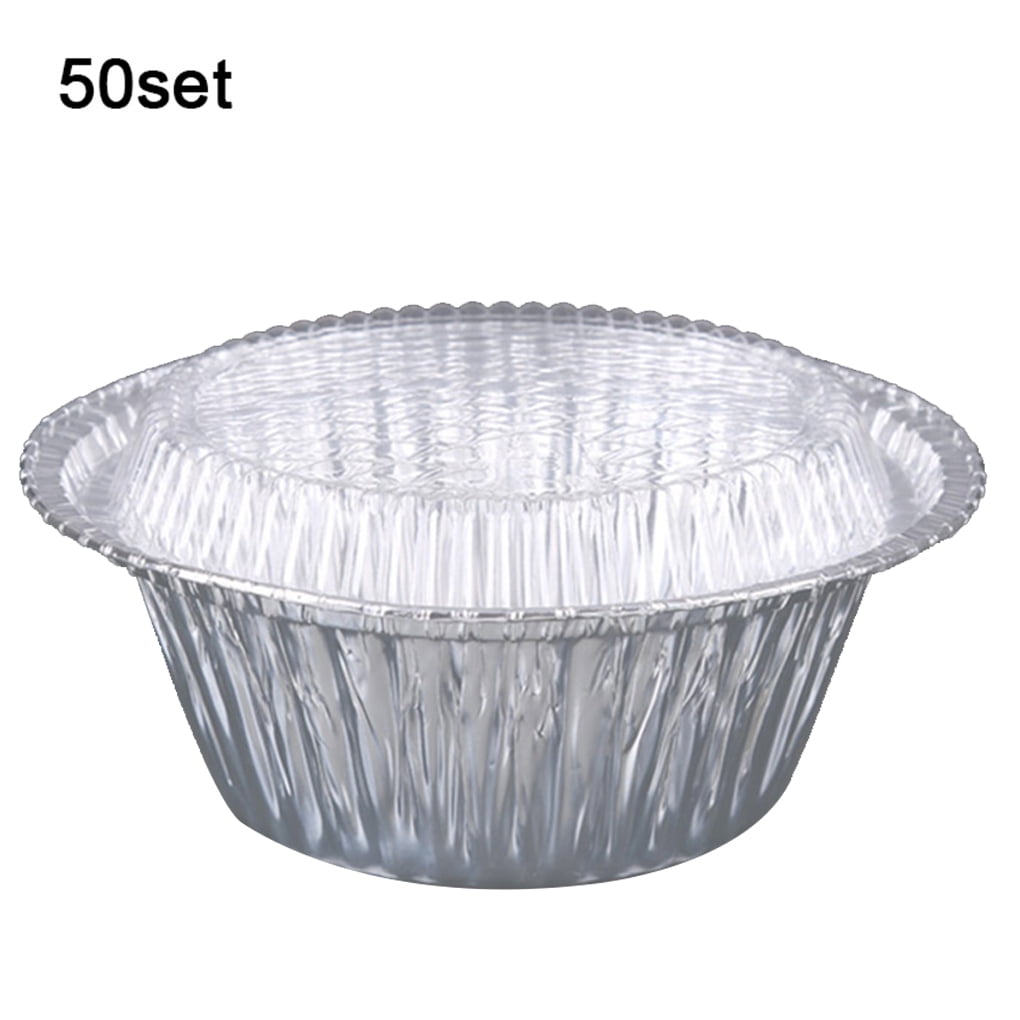 homeholiday 50pcs/set Disposable Aluminum Foil Bowl Roasting Baking