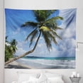 thumbnail image 1 of Beach Scene Tapestry, Palm Tree on Caribbean Ocean Sky Simmer Scenery Tropical Living Photo, Fabric Wall Hanging Decor for Bedroom Living Room Dorm, 5 Sizes, Blue Green and Grey, by Ambesonne, 1 of 1