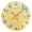 Gold, variant on Pastel Colored Shells and Starfishes Round Wall Clock Silent Analog Battery Operated Black Pointer Home Decor 9.84" Diameter