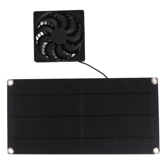 YAHHU Solar Powered Exhaust Fan Portable Monocrystalline Silicon 10W 18V Waterproof Ventilation System 14.2 in / 36 cm