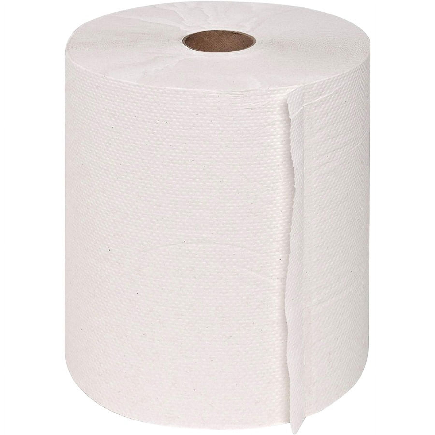 Genuine Joe Hardwound Roll Paper Towels - 12" X 600 Ft - White - Paper - Absorbent - For Restroom - 1 / Carton