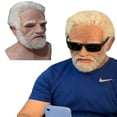 thumbnail image 5 of Máscara de látex con cubierta para la cara de anciano, máscara de persona mayor con arrugas espeluznantes de Halloween, disfraz de disfraz para adulto, 5 of 5