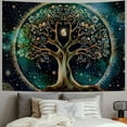 thumbnail image 2 of Creowell Moon Phase Tree of Life Tapestry Nature Flower Plant Butterfly Tapestries Boho Mandala Spiritual Tapestry Aesthetic Wall Hanging for Home Decor Bedroom Living Room Dorm Decor 40x30inch, 2 of 6
