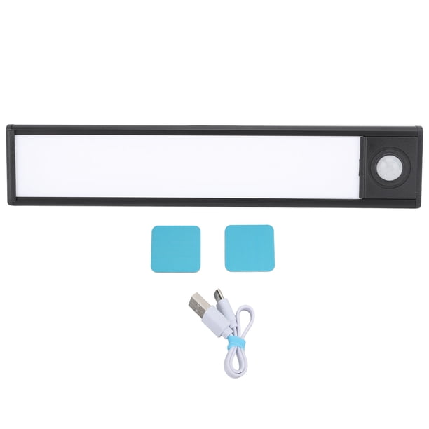 Tira de luz de gabinete con sensor de movimiento Tira de luz magnética LED inteligente recargable ultrafina para gabinete de vino Gabinete de zapatos 20 cm Negro