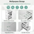 thumbnail image 4 of Modern Bathroom Vanity with Ceramic Sink Combo with 4 Drawers and 1 Door, Versatile Storage, Adjustable Shelf, Solid Wood & MDF Frame, Faucet Not Include, White, 4 of 9