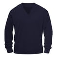 thumbnail image 5 of Sweatshirts for Men 2026 Fall Winter Long Sleeve Plain V Neck Jacquard Knitted Sweatshirt Mens Pullover Top, 5 of 7