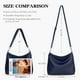 thumbnail image 5 of Bolso Hobo befen de piel auténtica suave de color azul marino medio para mujer, 5 of 7