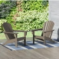 thumbnail image 2 of Polytrends  Altura  Outdoor Eco-Friendly All Weather Poly Patio Adirondack Chair (Set of 2) Weathered Wood, 2 of 5