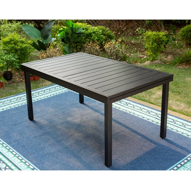 Mf Studio Outdoor Expandable Dining Table Metal Rectangular Length Is Adjustable From 61 4 To 83 8 Suitable For 6 People Com Mf Studio Outdoor Expandable Dining, Extendable Outdoor Dining Table For 6