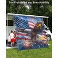 thumbnail image 3 of 4th of July RV Awning Sun Shade Screen 9'X7' Patriotic Eagle Mesh Sunscreen American Flag Fireworks Awning Shade Screen with Zipper UV Blocker Completed Kits Outdoor Canopy for RV Motorhome Camper, 3 of 7