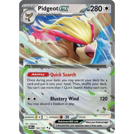 Pokemon Obsidian Flames Double Rare Pidgeot ex #164