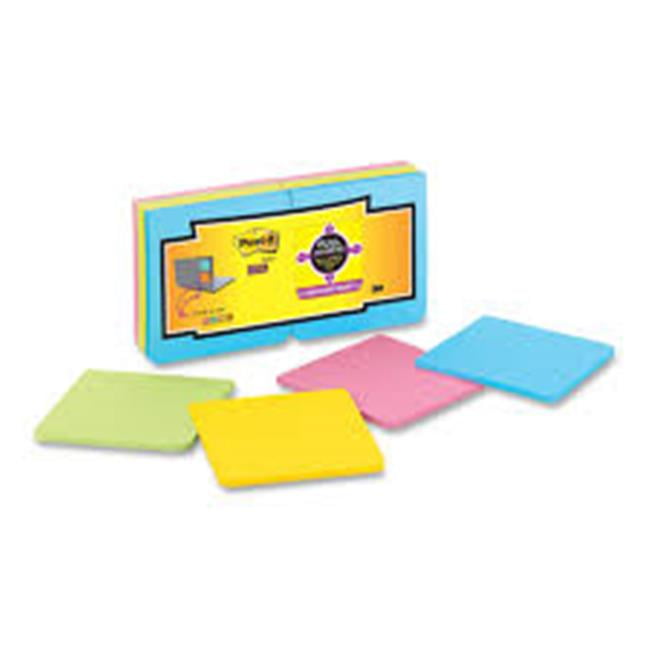 Postit Super Sticky Full Adhesive Notes, 2x Sticking Power, 3 in x 3