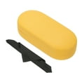 thumbnail image 1 of Estuche duro para gafas Uxcell, 1 paquete de estuche grande de cuero PU, organizador de gafas de sol con grano de lichi, amarillo, 1 of 7