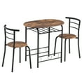 thumbnail image 2 of Modern Table Set for 2, Practical Breakfast Table with Storage Shelves and Two Chairs with Backrest for Restaurants, Cafes, Banquets, Companies, Meeting Rooms and Waiting Rooms, Fire Wood, 2 of 7