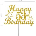 thumbnail image 2 of 53 Birthday Cake Topper Gold Glitter, Party Decoration Ideas, Sturdy Doubled Sided Glitter, Acrylic Stick. Made in USA (53rd), 2 of 4