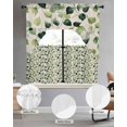 thumbnail image 2 of Green Leaves Swag Curtains for Living Room/Bedroom Windows, Spring Watercolor Abstract Plants Kitchen Curtains and Valances Set 36 Inch Length, Light Filtering Swags Valance Curtain Panels, 2 of 5