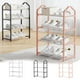 thumbnail image 1 of Organizador de zapatos Estanterías metálicas de 4 niveles | Soporte de almacenamiento de tubos de acero para dormitorio, armario, entrada | Blanco y Rosa | Diseño ventilado y ahorrador de espacio, 1 of 9