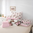 thumbnail image 6 of Feelyou Cartoon Bowknot Child Twin Bedding Sets 7-Piece, Leopard Print Cherry Bedding Comforter Set, Fashion Princess Bow Reversible Sheet Sets, Super Cozy Room Decor, 6 of 8