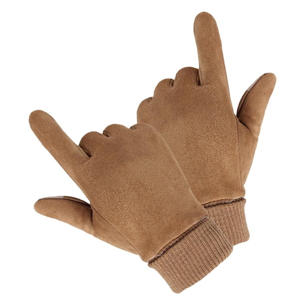 Guantes cálidos antideslizantes para invierno, guantes con forro suave, térmicos a prueba , guantes ligeros para ciclismo, deportes d Marrón Soledad Guantes cálidos de invierno
