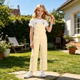 thumbnail image 2 of School Uniform for Girls Pocket Solid Print Overall Trousers Breathable Back-To-School Girls' Pants 5-6 Years, 2 of 6