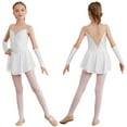 thumbnail image 3 of Oyolan Kids Girls Figure Skating Dress with Gloves Shiny Rhinestone Performance Ballet Dance Tutu Dress Leotard White 14, 3 of 7