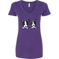 thumbnail image 3 of Inktastic Boston Terriers (dark Apparel) Women's V-Neck T-Shirt, 3 of 5