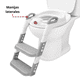 thumbnail image 3 of Baño Entrenador Infantil con Escalera Asiento Acolchado Antideslizante Plegable y Ajustable para Sanitario Común - Gris, 3 of 7