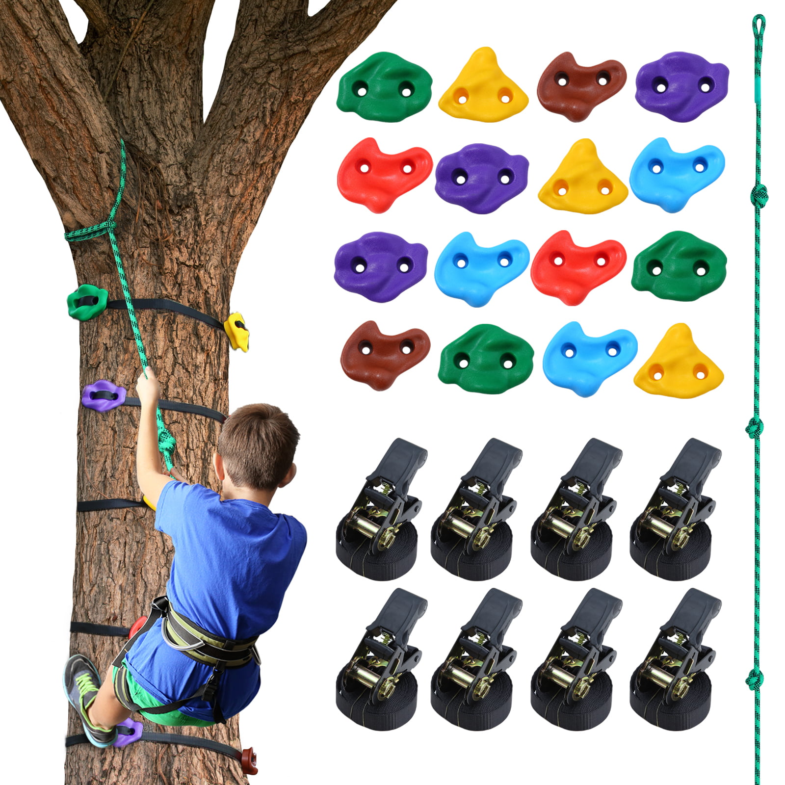 16X Textured Resin Bolt On Climbing Frame Rock Wall Grab Holds Grip Stones UK 